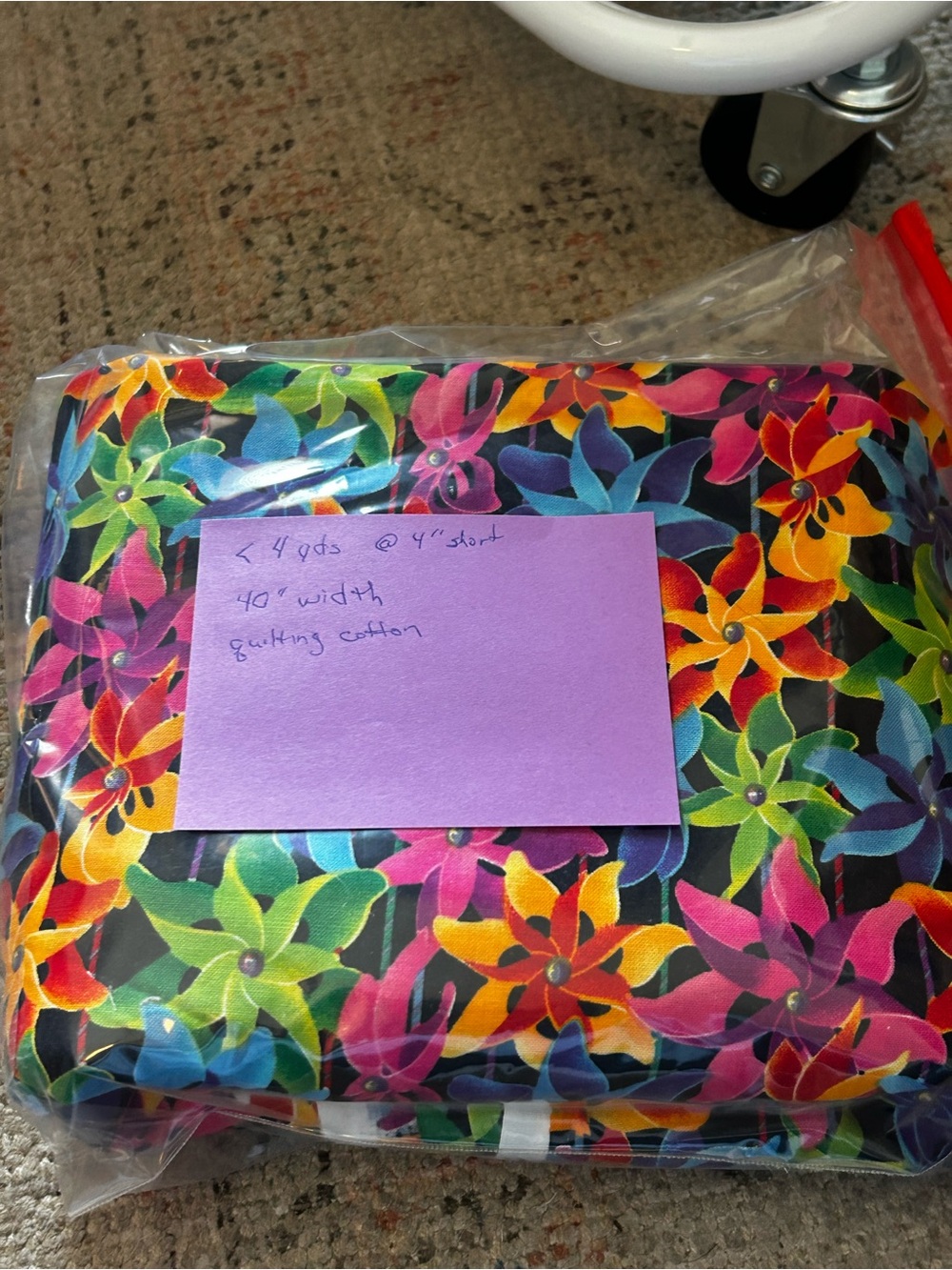 Refresh Multicolor Pinwheel Cotton Fabric - Black Base